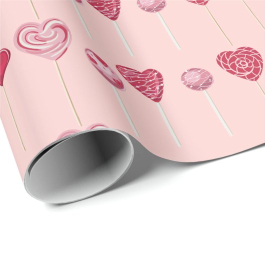 Ich bin ein Sucker für dich Lollipop Valentine Geschenkpapier (Rolleneckpunkt)