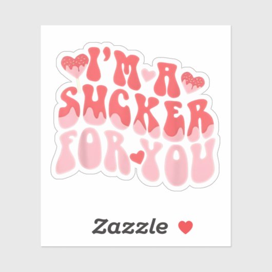 Ich bin ein Sucker für Sie Süßes Herz Liebe Happy Aufkleber (Blatt)