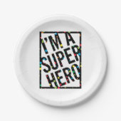ICH BIN EIN SUPERHERO PAPPTELLER (Vorderseite)
