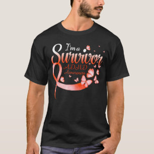 Ich bin ein Survivor ADHD Awareness Butterfly Band T-Shirt