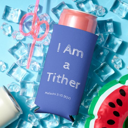 Ich bin ein Tither - Affirmation Zitat - Blau und  Selters Dosenkühler (In Situ Sommer)