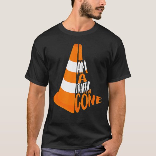 Ich bin ein Traffic Cone Kostüm einfach einfaches T-Shirt (Vorderseite)