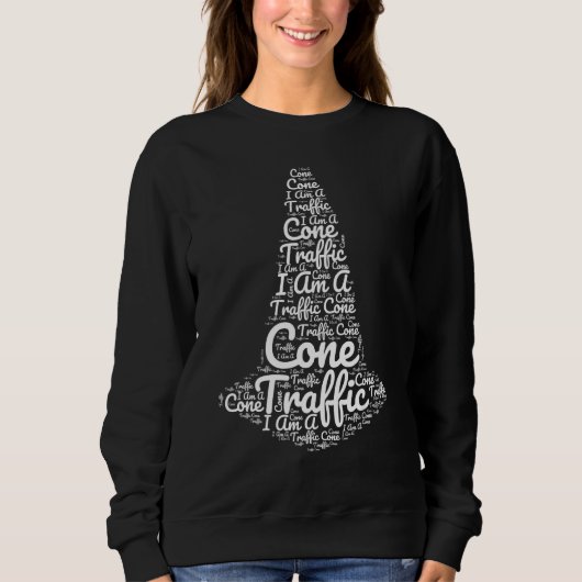 Ich bin ein Traffic Cone Kostüm einfache Halloween Sweatshirt (Vorderseite)