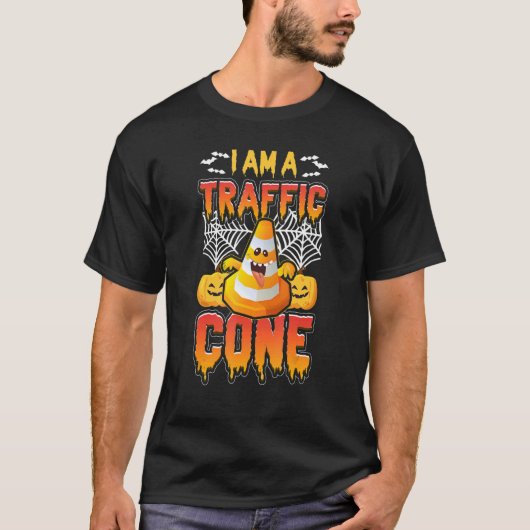 Ich bin ein Traffic Cone Orange Lazy Easy Costume T-Shirt (Vorderseite)