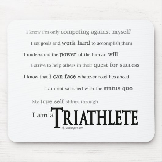 Ich bin ein Triathlete Mousepad (Vorne)