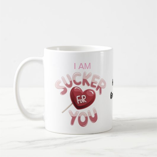 Ich bin ein Trottel für dich, grooviger Valentinst Kaffeetasse (Links)