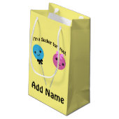 Ich bin ein Trottel für dich! Kleine Geschenktüte (Rückseite Schrägansicht)