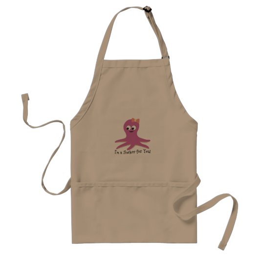 Ich bin ein Trottel für dich! Rosa Krake Schürze (Vorne)