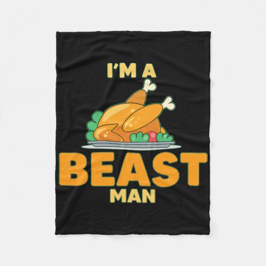 Ich bin ein Truthahn-Mann Lustiges Thanksgiving Fleecedecke (Vorderseite)