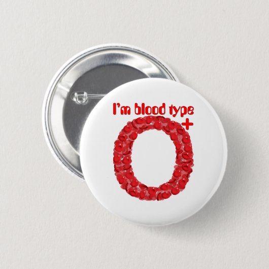 Ich bin ein Typ-O-positiv Button (Vorne & Hinten)