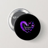 Ich bin ein Überdosis-Bewusstsein Lila Schmetterli Button (Vorne & Hinten)