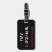 Ich bin ein Überlebender... Brustkrebs Gepäckanhänger (Vorderseite vertikal)