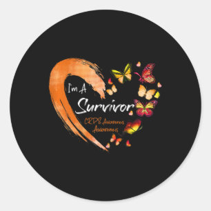 Ich bin ein Überlebender Crps Awareness Orange But Runder Aufkleber