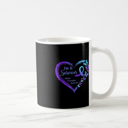Ich bin ein Überlebender der Schmetterlingsherz Su Kaffeetasse (Rechts)