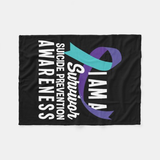 Ich bin ein Überlebender des Bewusstseins für Suiz Fleecedecke (Vorderseite (Horizontal))