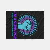 Ich bin ein Überlebender des Bewusstseins für Suiz Fleecedecke (Vorderseite (Horizontal))