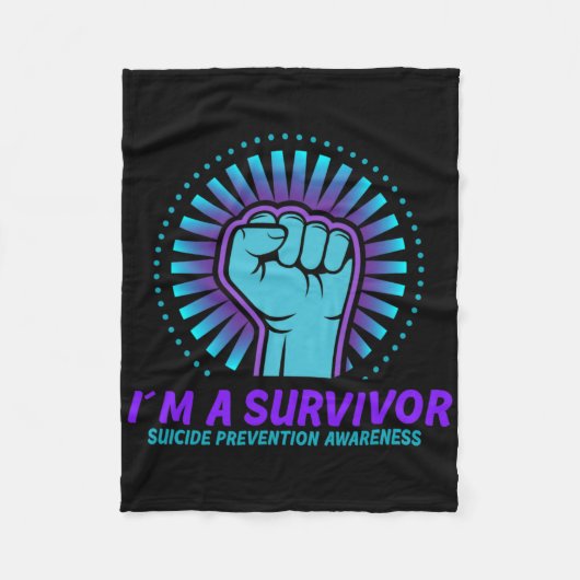 Ich bin ein Überlebender des Bewusstseins für Suiz Fleecedecke (Vorderseite)