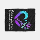 Ich bin ein Überlebender des Bewusstseins für Suiz Fleecedecke (Vorderseite (Horizontal))