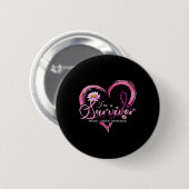 Ich bin ein Überlebender des Brustkrebs Bewusstsei Button (Vorne & Hinten)