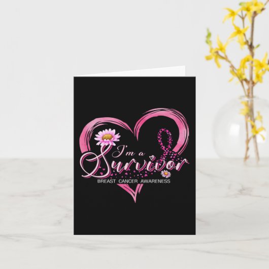 Ich bin ein Überlebender des Brustkrebs Bewusstsei Karte (Gelbe Blume)