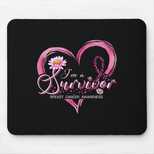 Ich bin ein Überlebender des Brustkrebs Bewusstsei Mousepad (Vorne)