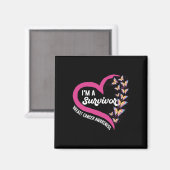 Ich bin ein Überlebender des Brustkrebses Bewussts Magnet (Vorderseite/Rückseite)