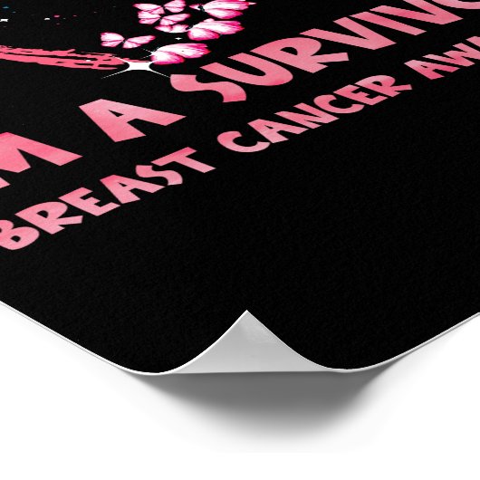 Ich bin ein Überlebender des Brustkrebses Bewussts Poster (Ecke)
