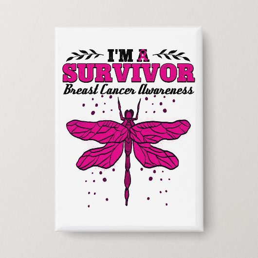 Ich bin ein Überlebender des Brustkrebses der Libe Button (Vorderseite)