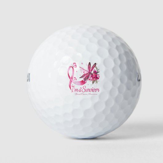 Ich bin ein Überlebender des Brustkrebses der Libe Golfball (Vorderseite)