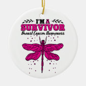 Ich bin ein Überlebender des Brustkrebses der Libe Keramik Ornament (Vorne)