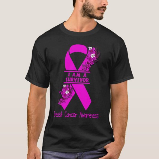 Ich bin ein Überlebender des Brustkrebses T-Shirt (Vorderseite)