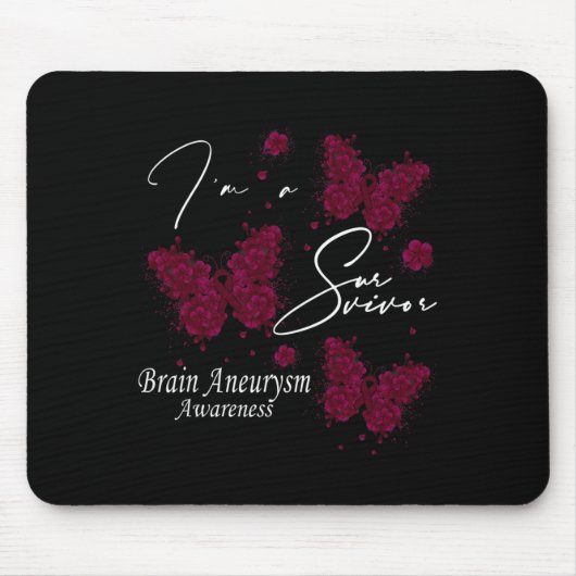 Ich bin ein Überlebender des Gehirns Aneurysma Awa Mousepad (Vorne)