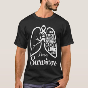 Ich bin ein Überlebender des Lungenkrebs Monat Wei T-Shirt