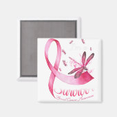 Ich bin ein Überlebender des Rosa-Ribbon-Brustkreb Magnet (Vorderseite/Rückseite)