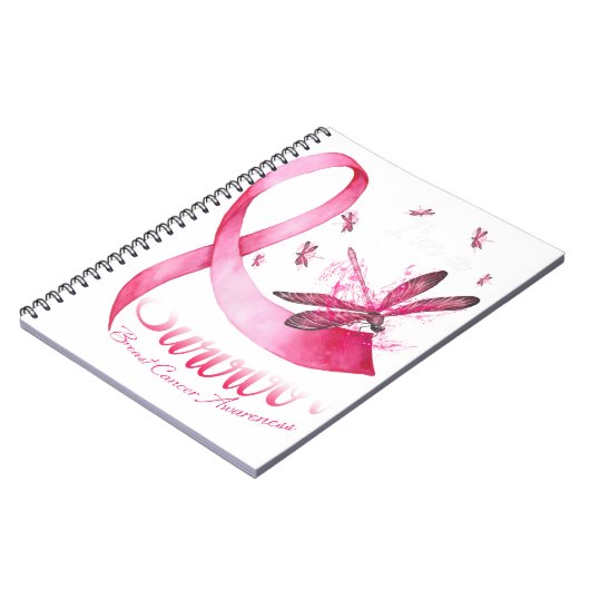 Ich bin ein Überlebender des Rosa-Ribbon-Brustkreb Notizblock (Linke Seite)