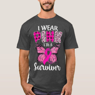 Ich bin ein Überlebender des rosa Ribbon Brustkreb T-Shirt