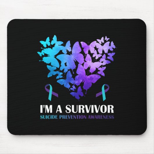 Ich bin ein Überlebender des Suizidpräventionsbutt Mousepad (Vorne)