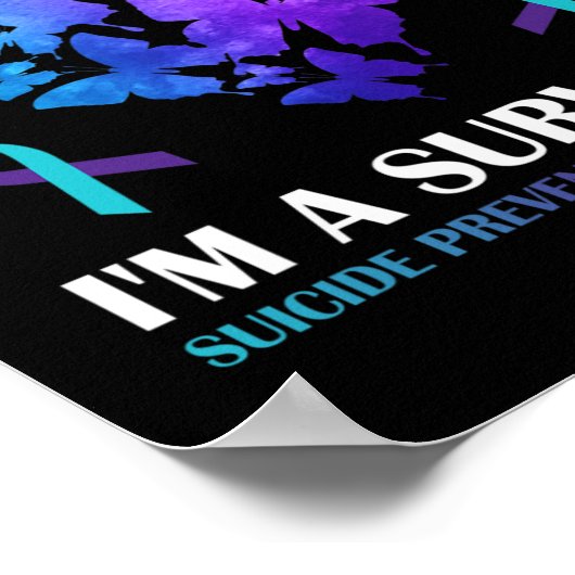 Ich bin ein Überlebender des Suizidpräventionsbutt Poster (Ecke)