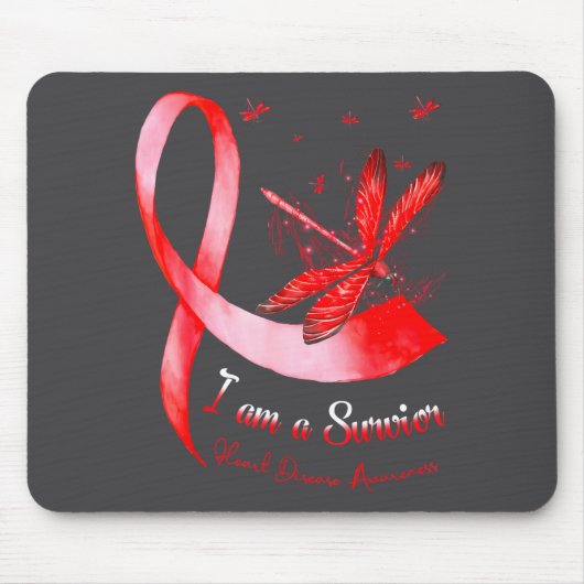 Ich bin ein Überlebender Herzkrankheit-Bewusstsein Mousepad (Vorne)