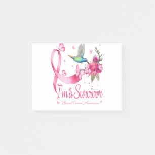 Ich bin ein Überlebender Hummingbird-Band Brustkre Post-it Klebezettel