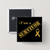 Ich bin ein Überlebender - Krebs im Kindesalter Go Button (Vorne & Hinten)
