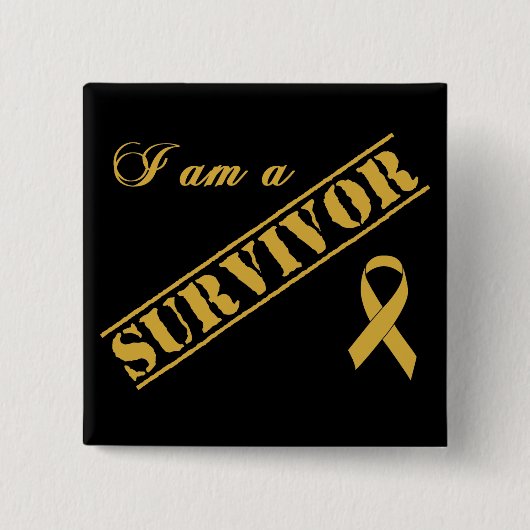 Ich bin ein Überlebender - Krebs im Kindesalter Go Button (Vorderseite)