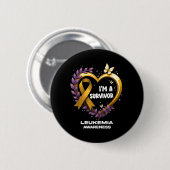 Ich bin ein Überlebender Leukämie-Bewusstsein Button (Vorne & Hinten)