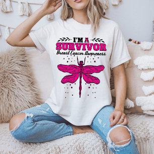 Ich bin ein Überlebender Libelle Brustkrebs-Bewuss T-Shirt