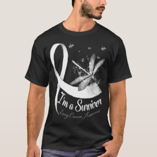 Ich bin ein Überlebender Libelle Lungenkrebs-Bewus T-Shirt