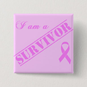 Ich bin ein Überlebender - Rosa Brustkrebs Button