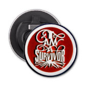 ICH BIN EIN ÜBERLEBENDER Round-Flasche-Opener. Flaschenöffner (Vorderseite)