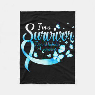 Ich bin ein Überlebender Typ 1 Diabetes Awareness  Fleecedecke