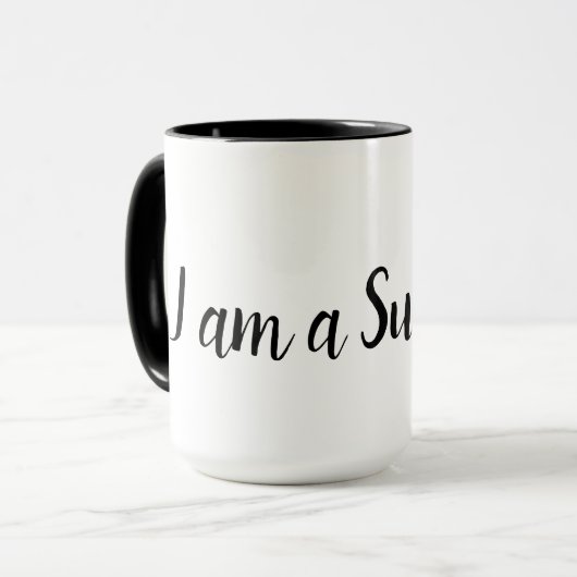 ICH BIN EIN ÜBERLEBENDER Typografie schwarz positi Tasse (Vorderseite Links)