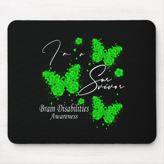 Ich bin ein Überlebender von Gehirnbehinderungen Mousepad (Vorne)